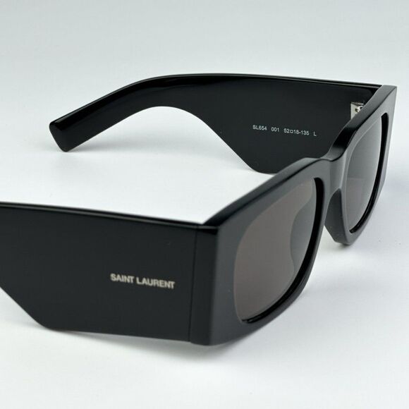 NEW Saint Laurent SL654 001 Black Rectangle Women Sunglasses - Picture 11 of 15